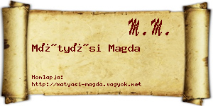 Mátyási Magda névjegykártya